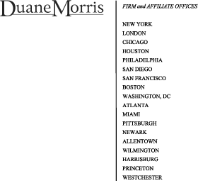 (DUANEMORRIS LETTERHEAD)